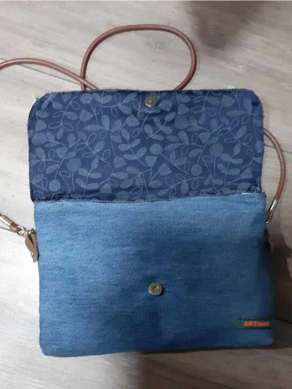 Sac jean losanges effet déchiré