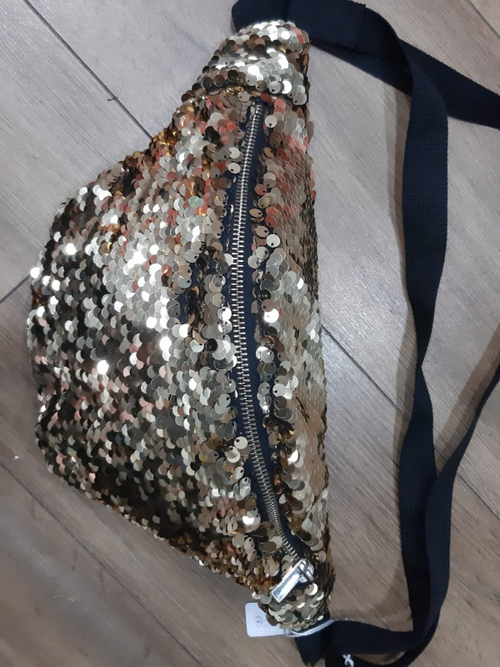 Sac banane en sequin doré