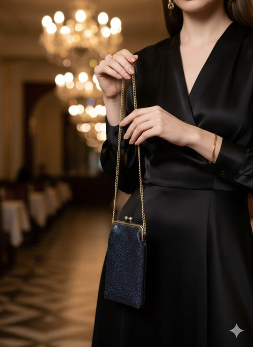 pochette téléphone à fermoire métalique