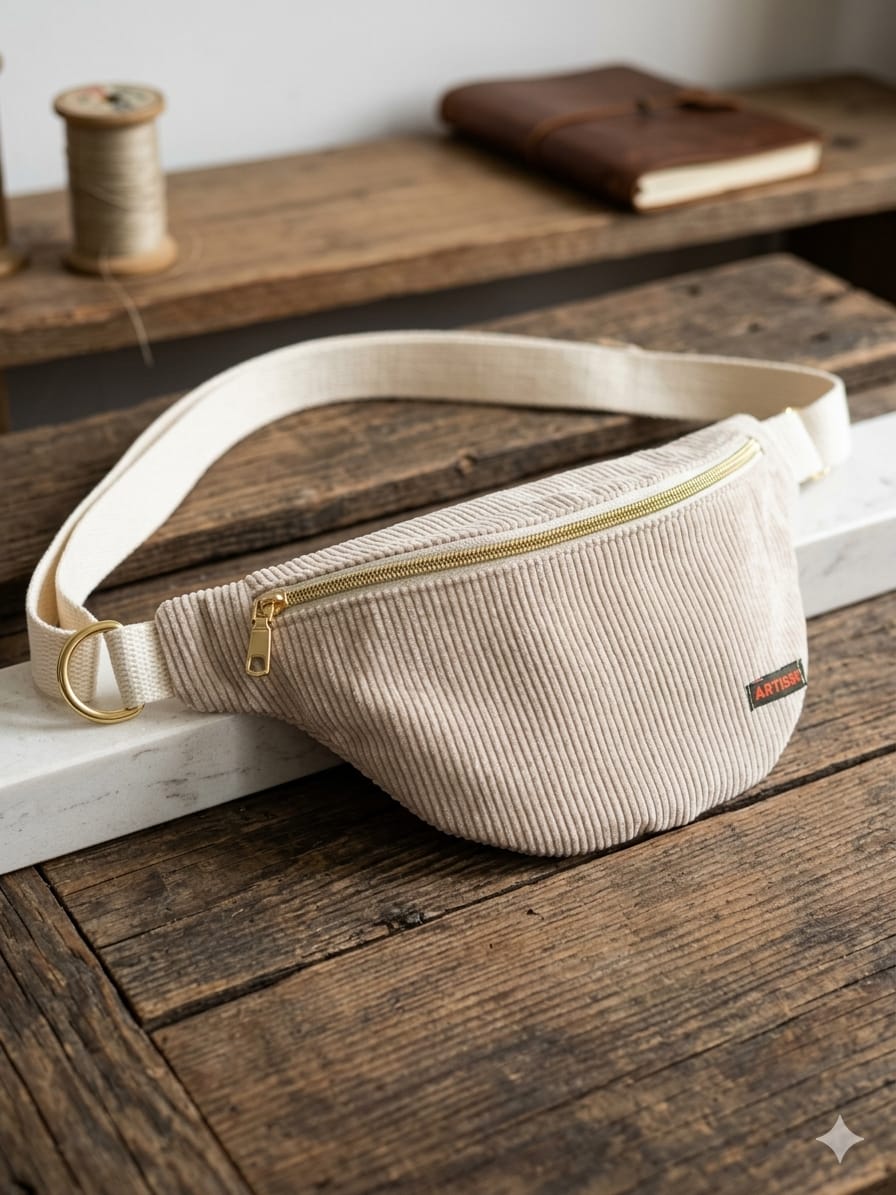 sac banane velours côtelé