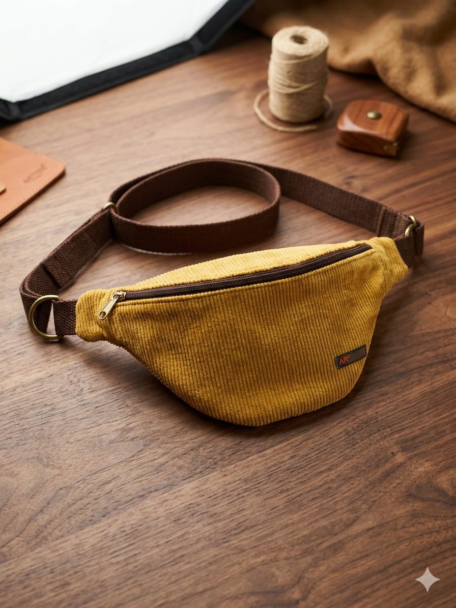 sac banane velours côtelé