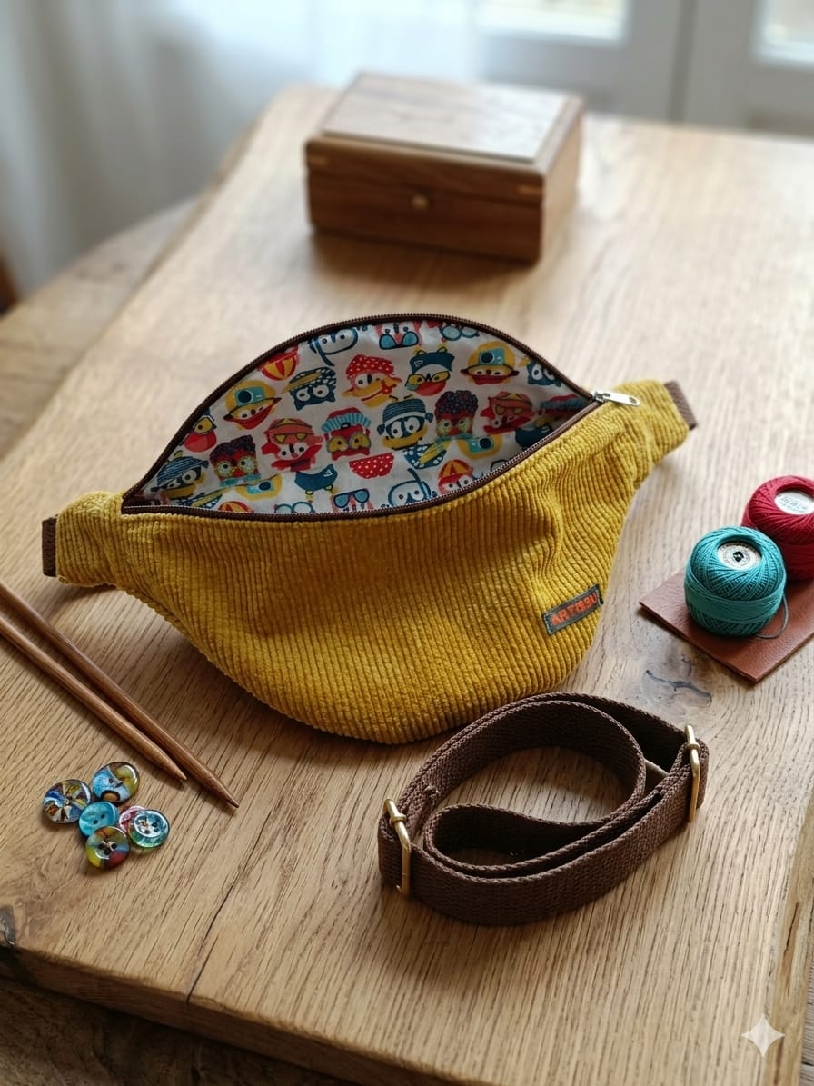 sac banane velours côtelé
