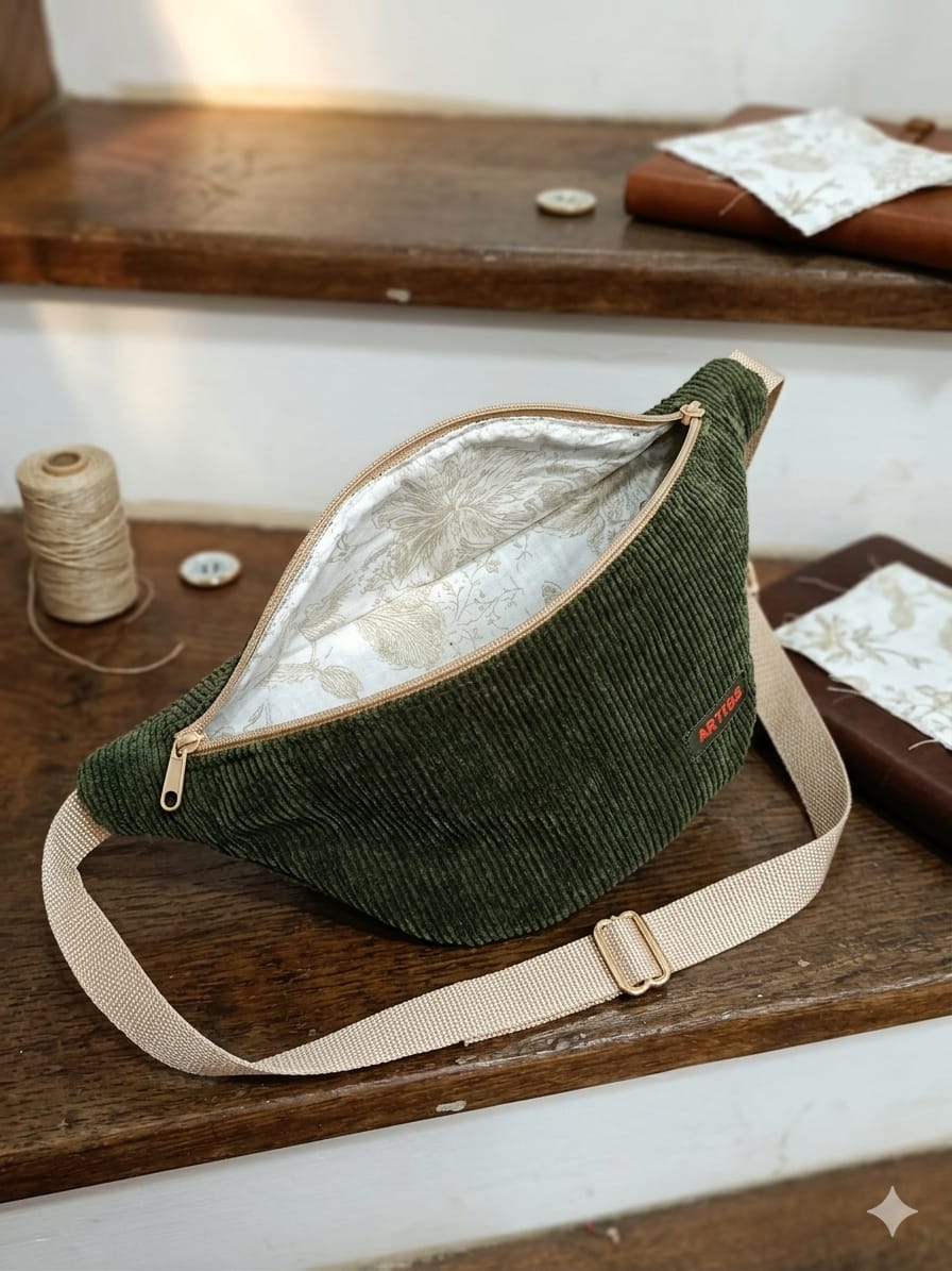 sac banane velours côtelé