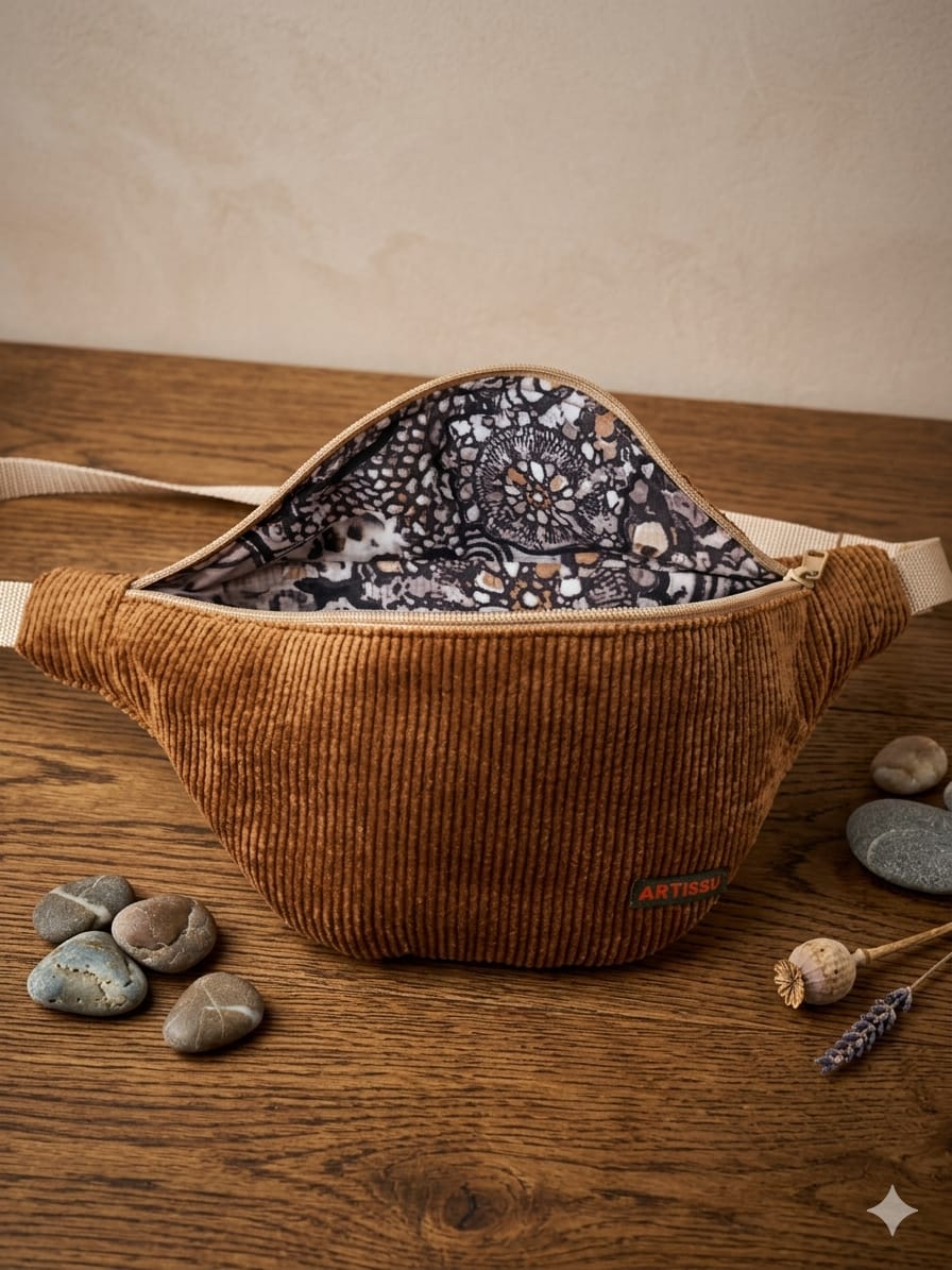 sac banane velours côtelé