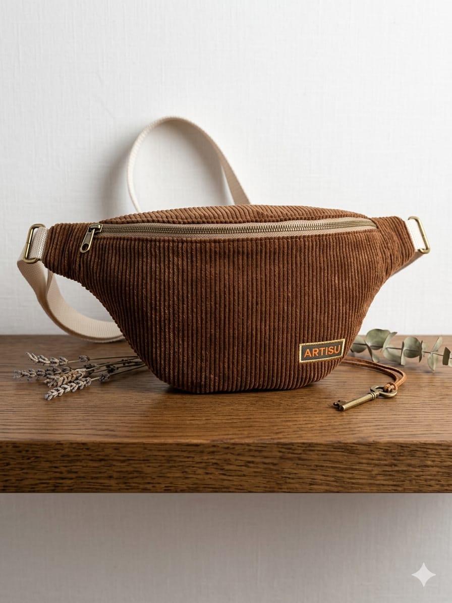 sac banane velours côtelé
