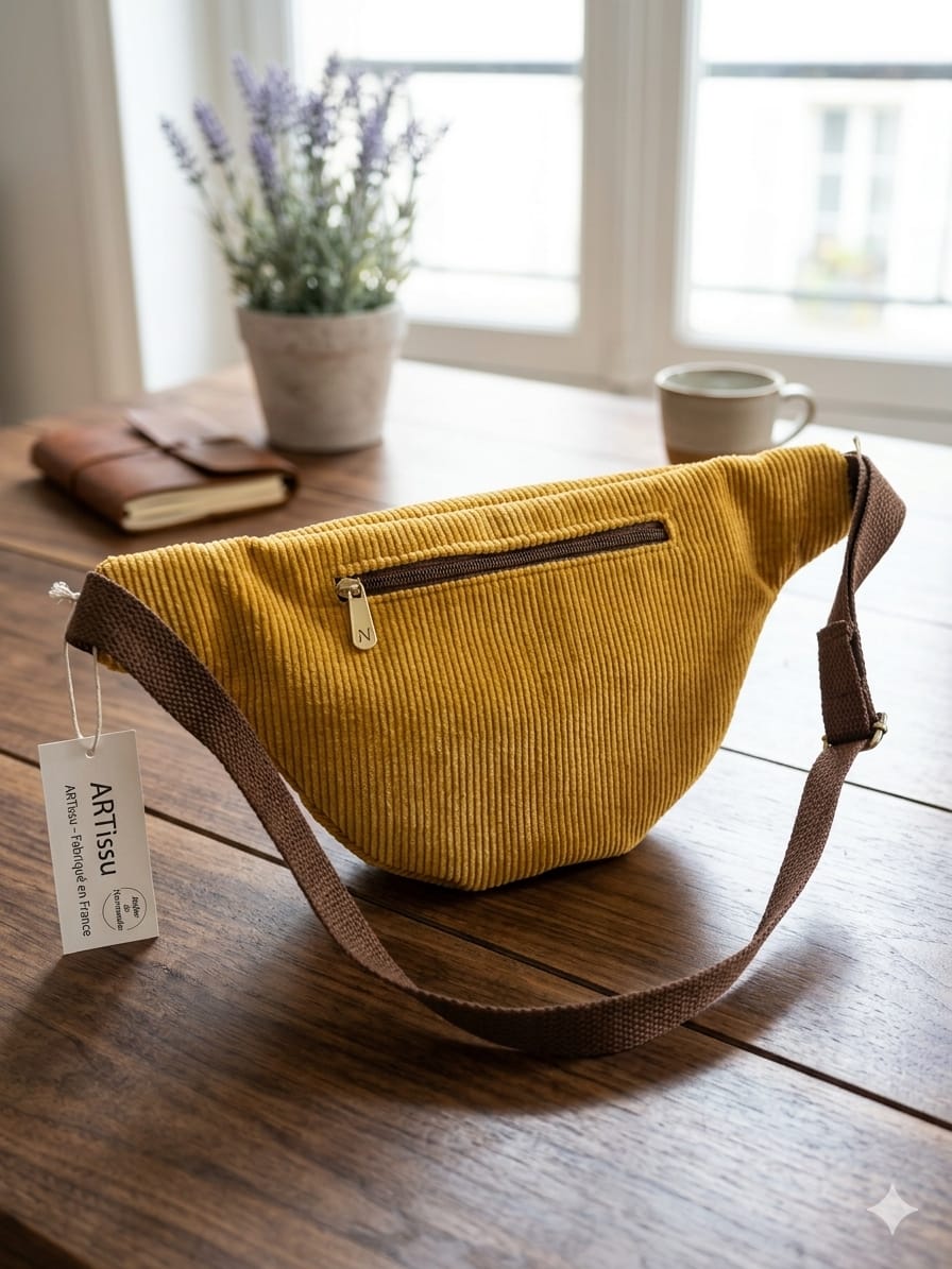 sac banane velours côtelé